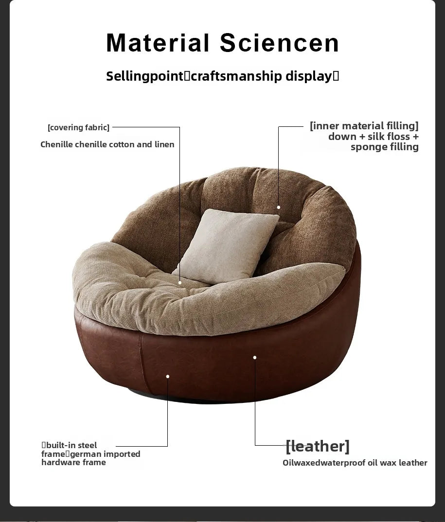 Italian light luxury patent designer lazy lounge sofa chair, Nordic modern simple style living room balcony lounge chair