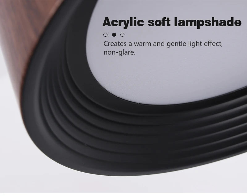 Nordic LED Ceiling Light Circular Walnut Wood Grain Aisle Light Dressing Room Corridor Balcony Decoration Indoor Ceiling Lamp