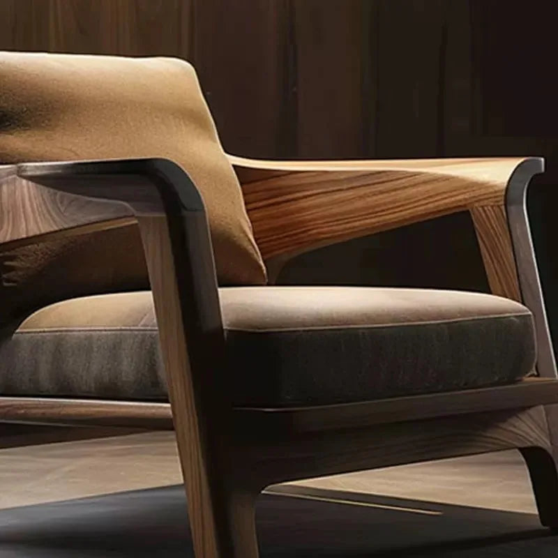 Designer's new black walnut ash wood single leisure sofa home sofa chair