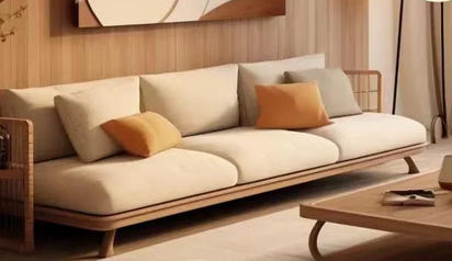 A couch Minimalistic Wooden Sofa Stools Recliners Modern 3 Seater Lazy Living Room Couch Lounge Mini China Sofas Camas Furniture