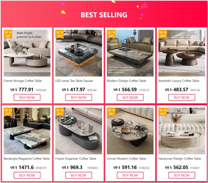 Glam Simple Coffee Table Ornaments Frame Design Storage Coffee Table Modern Aesthetic Meubles De Salon House Accessories
