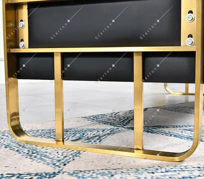 Modern Customized Stainless Steel Beauty Salon Waiting Sofa Long Bench Barbershop Waiting Chairs Shampoo Furniture Waiting Area