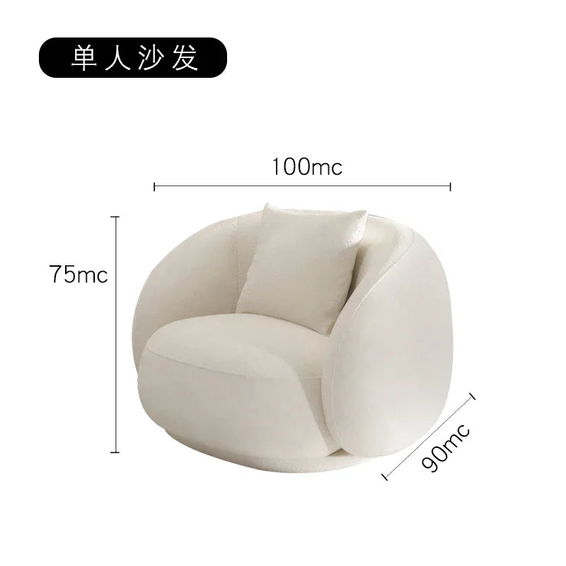 C Nordic Wabi-sandy Wind Curved Sofa Household Small Apartment Fabric Sofa