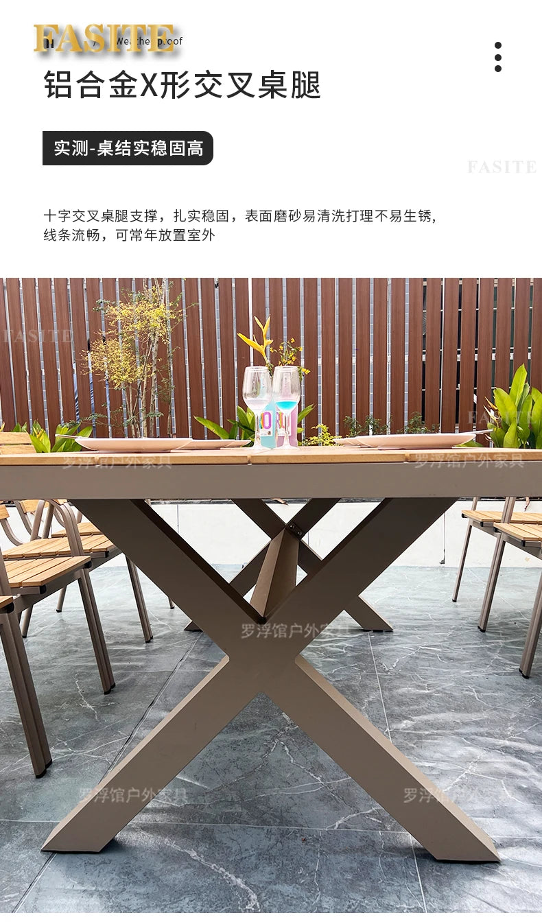 Courtyard table and chair outdoor balcony waterproof and sunscreen garden outdoor leisure table and chair combination
