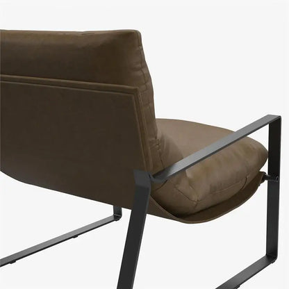 Upholstered Sling Accent Chair Modern Style Living Room Chair With Comfortable Upholstery And Sturdy Metal Frame