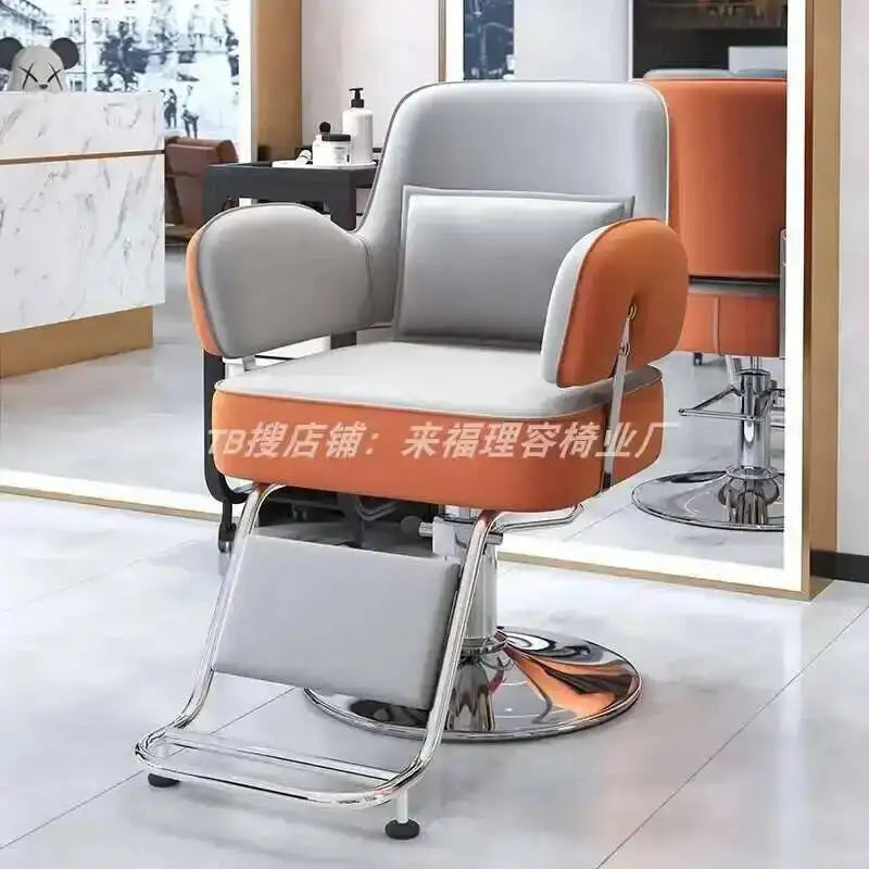 Furniture Fashionable Grey Barber Chair Glamour Elegant Barbería Professional Comfy Hairdressing Chair Modern Simple Silla De