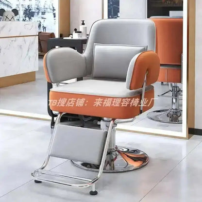 Furniture Fashionable Grey Barber Chair Glamour Elegant Barbería Professional Comfy Hairdressing Chair Modern Simple Silla De