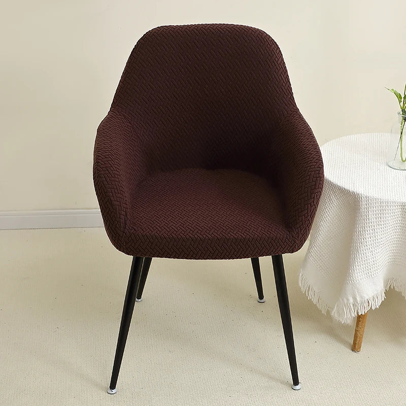 1/2pcs Jacquard Chair Covers High Arm Dining Chair Cover Elastic Chair Seat Slipcover Protector for Wedding Living Room Home
