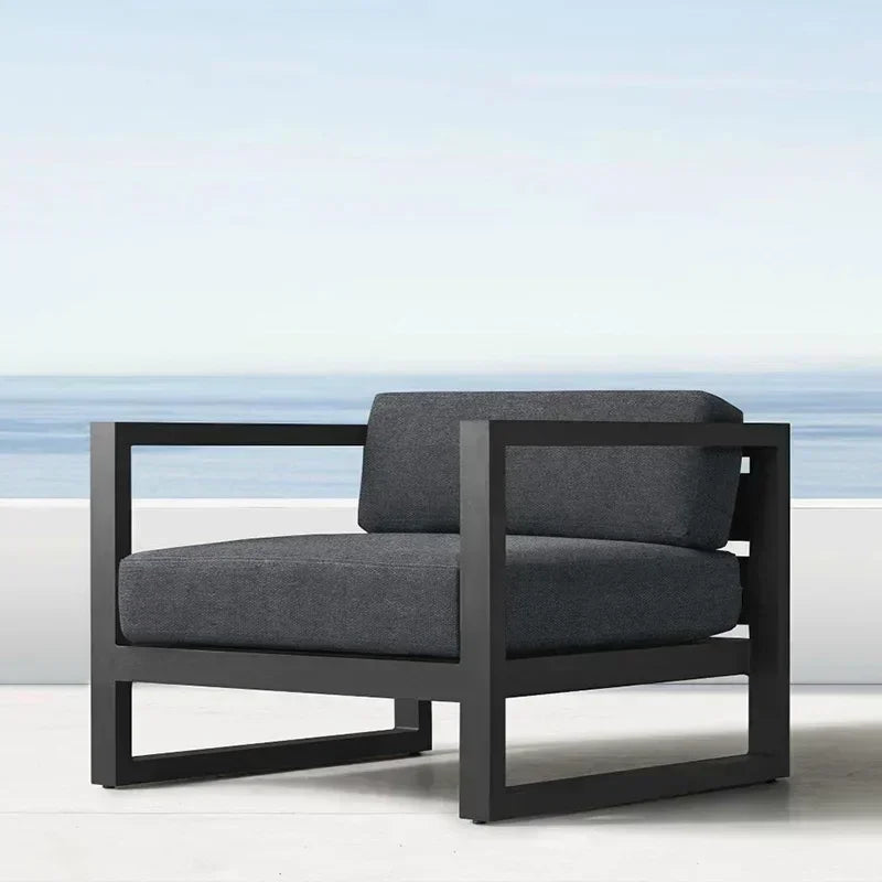 Four Piece Set Outdoor Aluminum Alloy Sofa Terrace Garden Bar Waterproof Sofa Furniture Set outdoor furniture sectional sofa