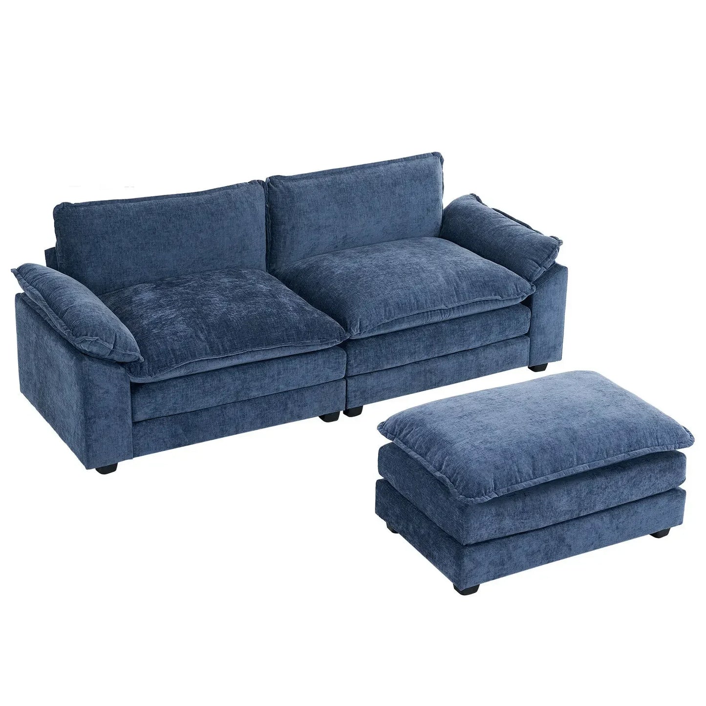 121 Inch Cloud Couch Comfortable Modular Sectional Sofa For Living Room Modern Linen 3-seat Convertible Loveseat Sofa Apartment