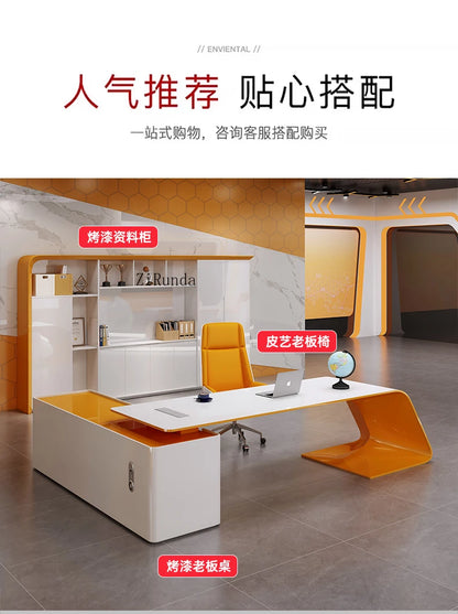 Painted desk simple modern fashion light luxury boss table creative president table and chair combination