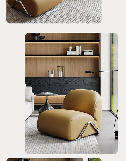 Tumbonas Lounge Living Room Chairs Sofa Lazy Reading Leather Living Room Chairs Individual Throne Sillones Library Furniture