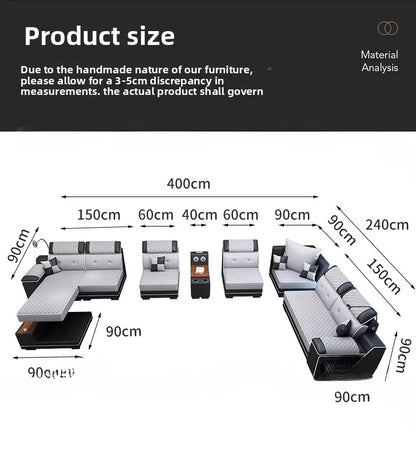 New multi-functional sofa simple modern living room large corner removable and washable technology cloth sofa combination furnit