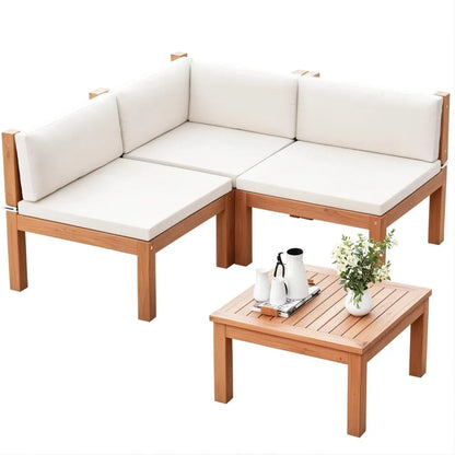 Garden Garden Furniture Outdoor Sofa Set Modern Home Style Teak Sofa with Coffee Table