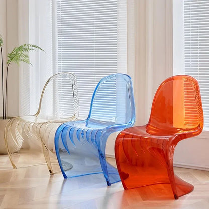 Sleek Ghost Chair with Clear Acrylic Backrest for Modern Living Room Decor Contemporary Living Room Relaxing Dining Chair