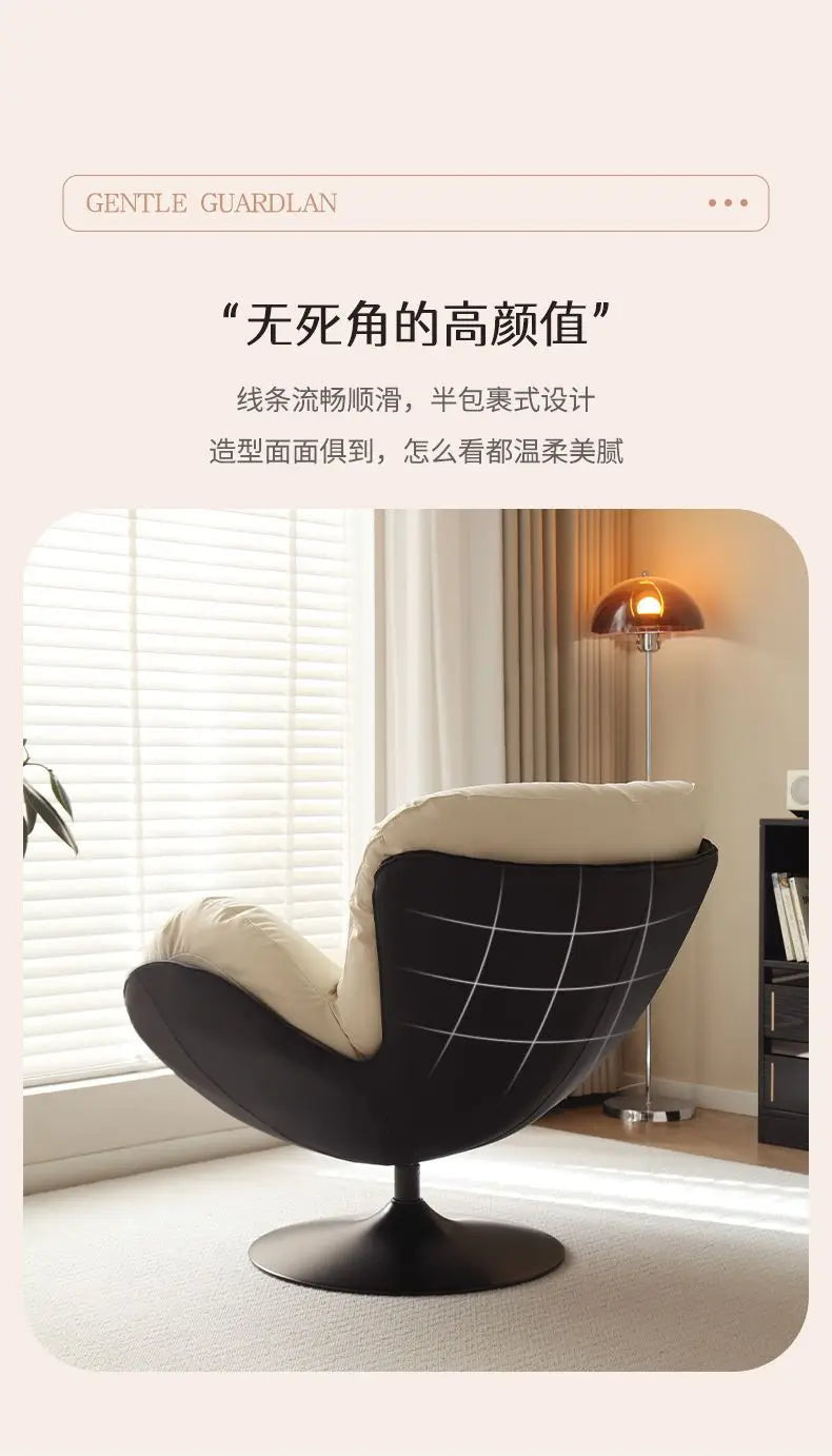 Nordic Luxury 360 Degree Rotating Egg Lazy Rocking Chair Leisure Single Sofa for Balcony Living Room Comfortable Relax Lounge