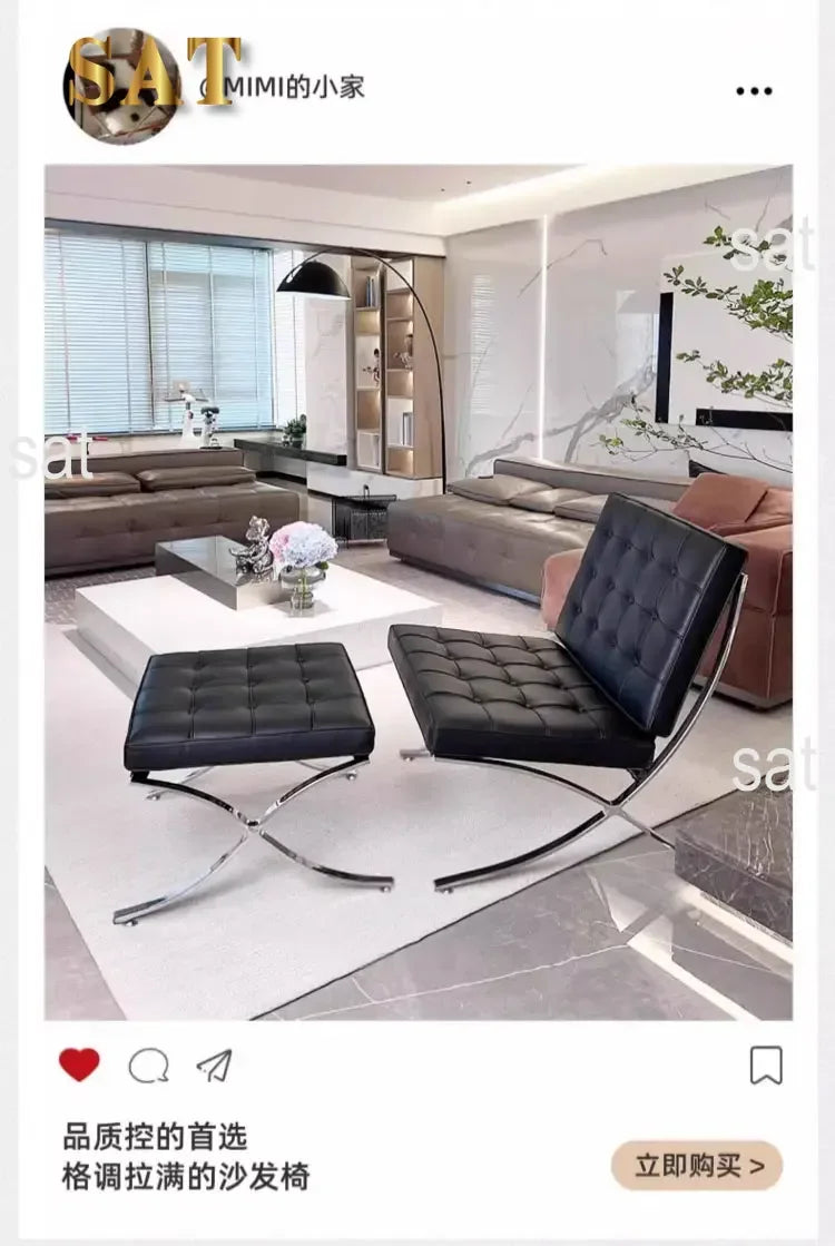 Balcony Throne Relax Reading Modern Room Decor Fashion Chairs Black Metal Living Room Chairs Comfortable Sillones Home Design