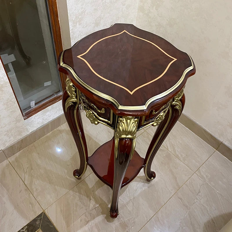 Solid wood flower stand, living room coffee table, piano paint rack, high-end furniture