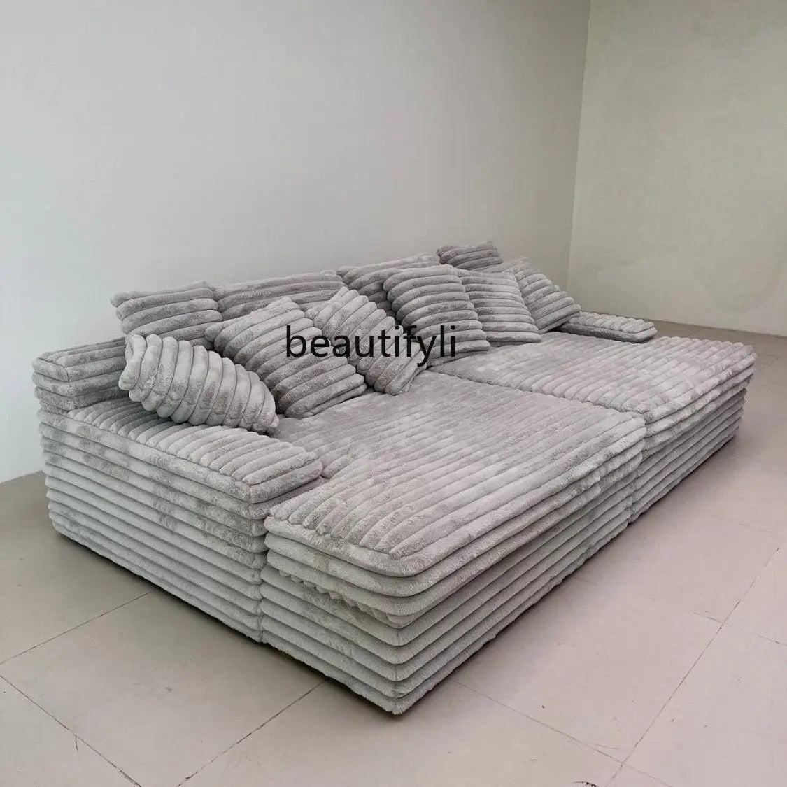 Modern Minimalist Vacuum Compression Sofa High-Quality Corduroy Home Film and Television Floor Leisure Sofa Chair