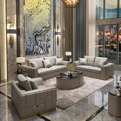 Italian Three-person Leather Sofa