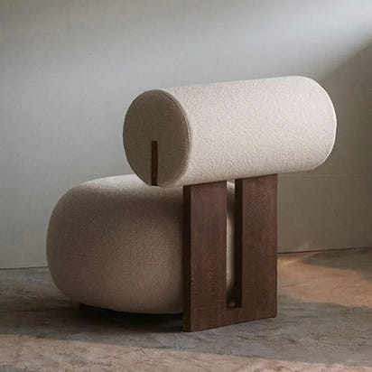 Nordic, Solid Wood, Sofa Chair, Modern, Light Luxury, Cream Style, Living Room, Lazy, Chair, Leisure Chair