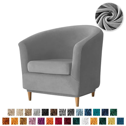 Velvet Tub Cover Chair Jacquard Single Seat Sofa Slipcover 1 Seate Living Room  Furniture Couch Washable Club Armchair Cover