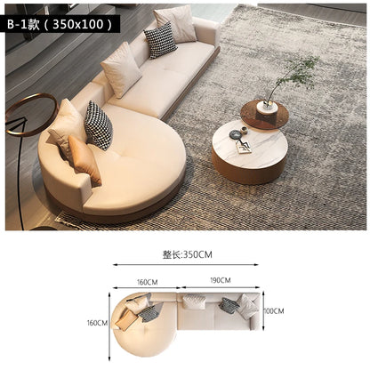 Leather combination, sofa, large flat-floor villa sofa, concubine arc high-end sofa