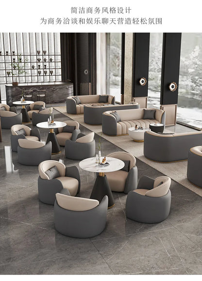 Italian Light Luxury Negotiation Sofa Hotel Lobby Meeting Area Tables And Chairs Sales Office Business Reception Sofa