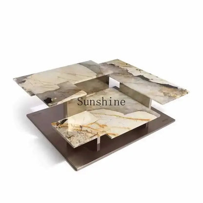 Italian light luxury stone square high-end customized coffee table
