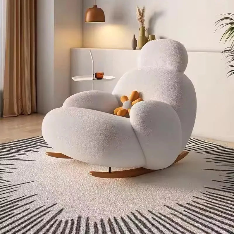 Nordic Modern Luxury Living Room Chairs Sofa Rocking Lounge Single Lazy Reclining Adult Bedroom Relax Magical Furniture