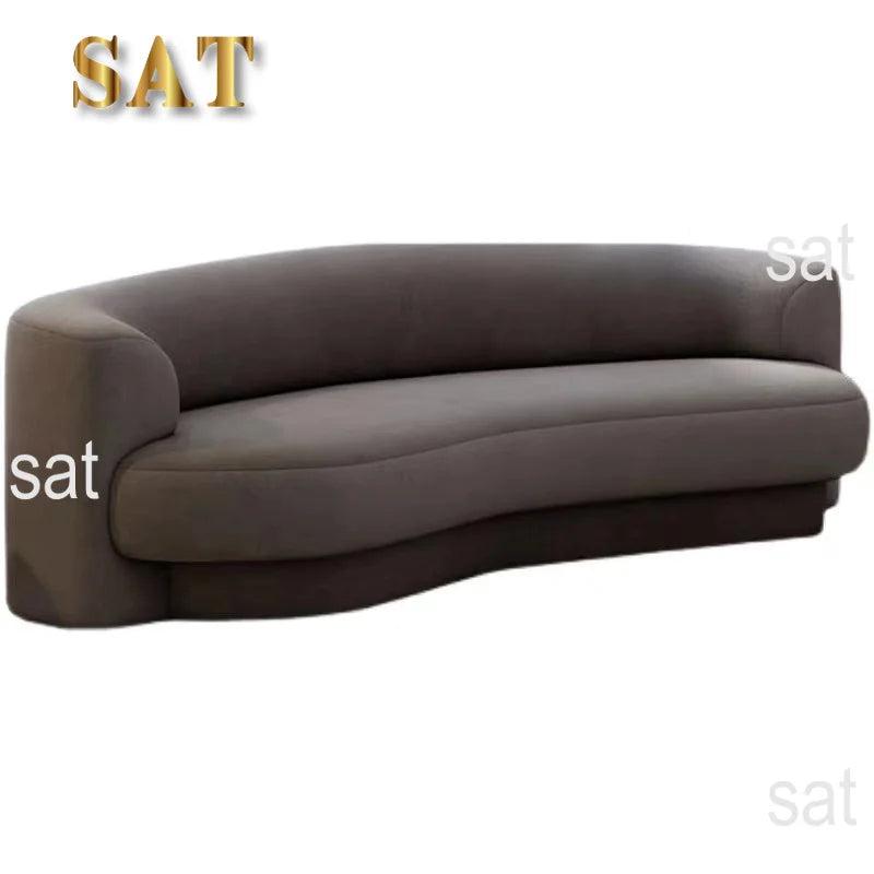 Fabric Living Room Sofas European Beige Italian Curved Luxury Couch Double Modern Designer Divano Soggiorno Home Furniture