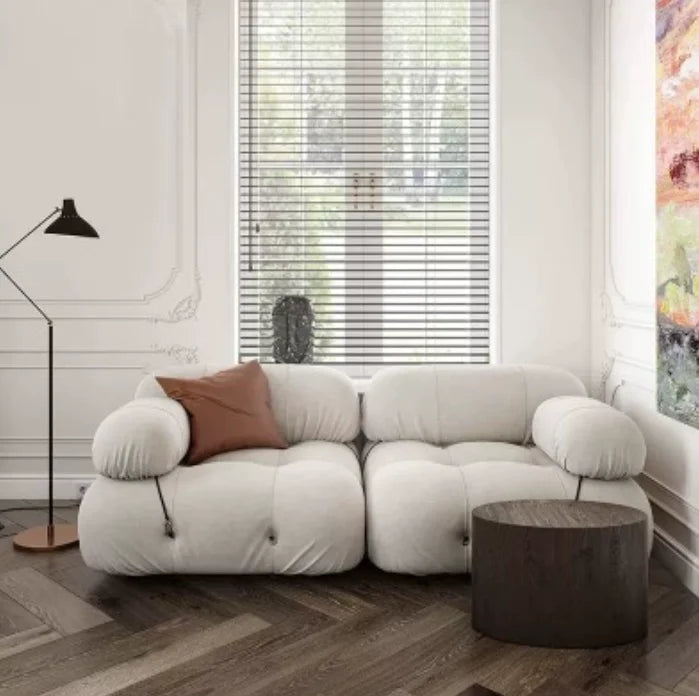 Nordic L Shape Sectional Sofa With Ottoman Modular Combination Velvet Modular Sofas Long Couch