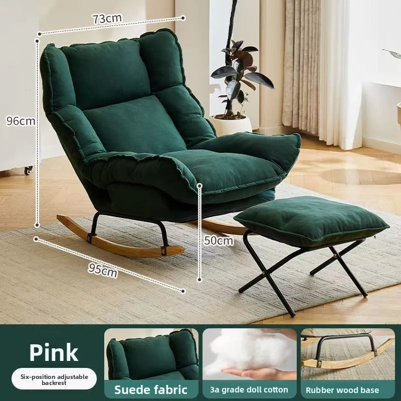 Lazy sofa single sofa rocking chair reclining chair balcony casual rocking chair can sit or lie down