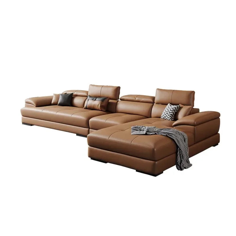 European Living Room Sofa Genuine Leather Sectional Corner Sofas Modular Luxury Sofa Sala De Estar De Luxo Modern Furniture