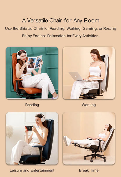 advanced computer chair swivel ergonomic chair cushion PU luxury with wheels office massage chair