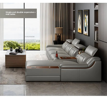 Italian Light Luxury Living Room Sofas Combination Nordic Double Sofas for Living Room Home Furniture Designer Leather Back Sofa
