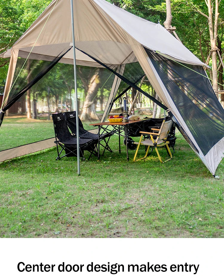 210D Outdoor 6-10p family camping anti-mosquito large canopy Portable folding tent sun protection waterproof beach park pergola