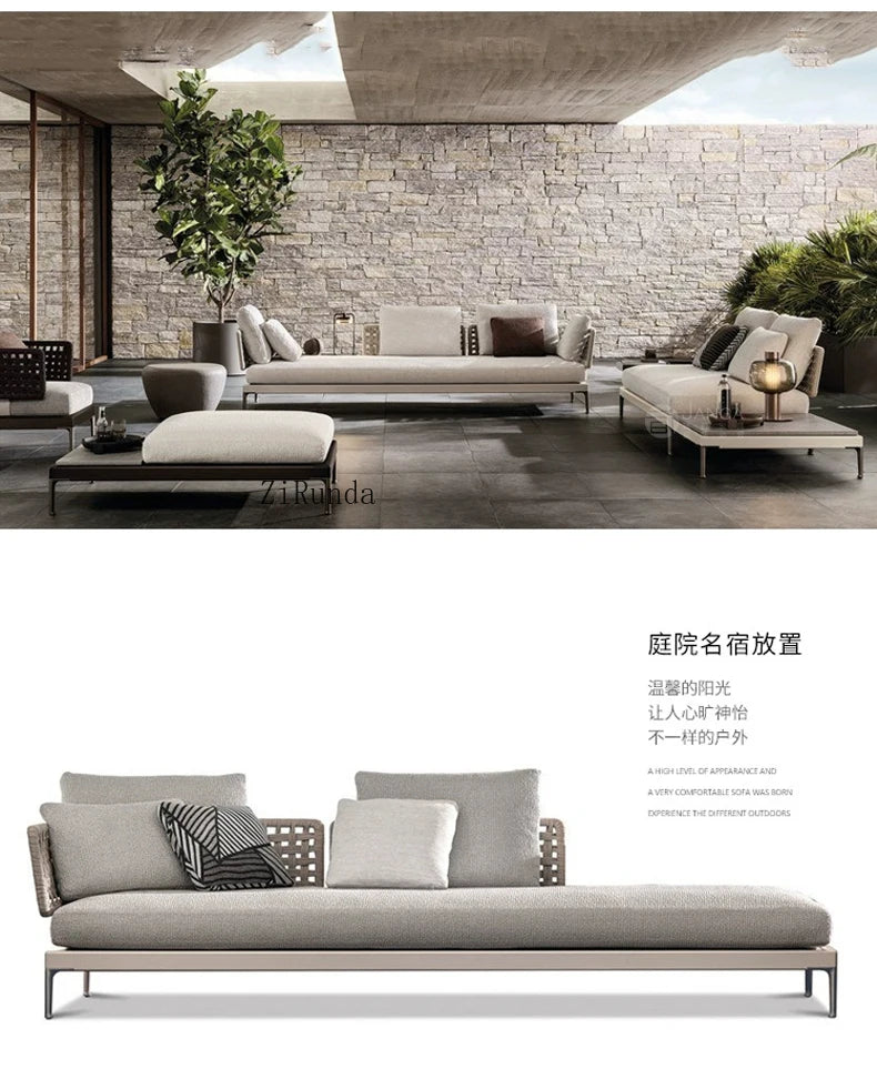 Y  Outdoor Sofa Courtyard Waterproof Vine Weaving Villa Garden Outdoor Leisure Terrace Sofa Vine Weaving Furniture