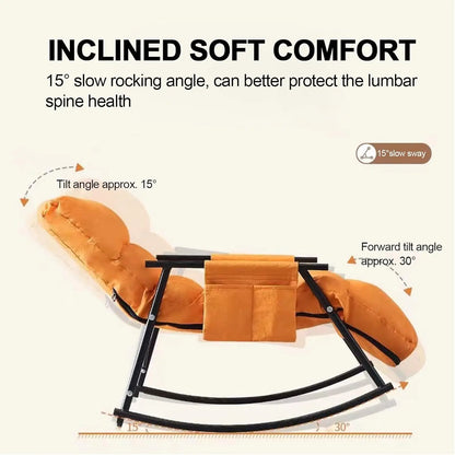 Lazy Rocking Chair Washable Technology Cloth Relaxation And Comfort Lounge Chairs 5 Angle Adjustment Detachable Recliner Chair