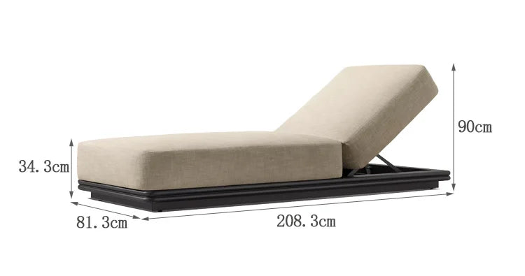 Resort Villa Hotel Outdoor Furniture Waterproof Aluminum Garden Bed Adjustable Backrest Sunbed Patio Pool Lounge Chair