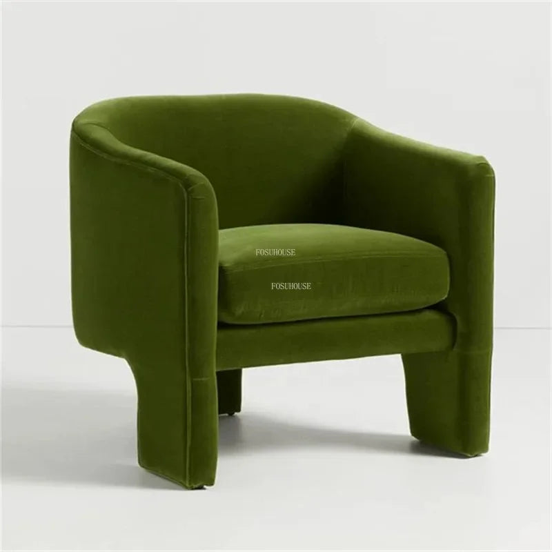 Leisure Fabric Living Room Chairs Designer Lazy Recliner French Living Room Furniture Home Balcony Coffee Shop Backrest Armchair