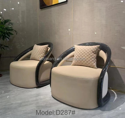 Italian style living room small chairs office and guest rooms single sofa chairs rotatable genuine leather leisure chairs