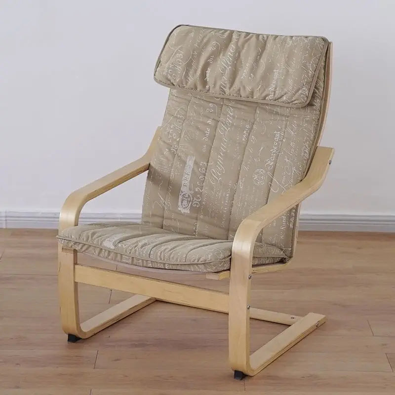 Nordic Lounge Chair - Solid Wood Armrest Recliner for Balcony & Nursery