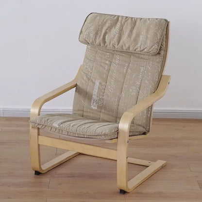 Nordic Lounge Chair - Solid Wood Armrest Recliner for Balcony & Nursery