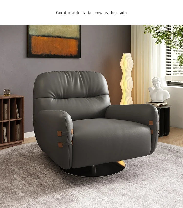 HXL modern light luxury leather sofa chair single simple living room small apartment bedroom leisure chair