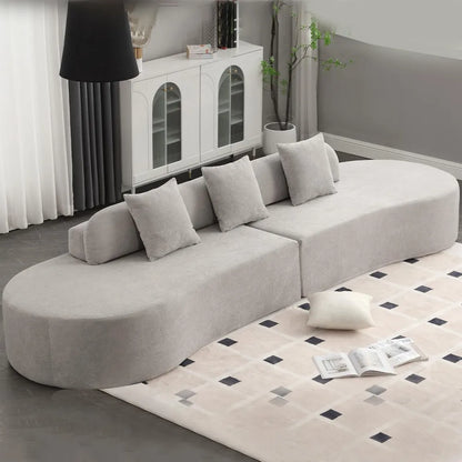 130.5" Curved Sofa, Cloud Sectional Boneless Sofa Couch, 3-Seater Oversized Modern Compressed Lounge Couch for Living Room Apart