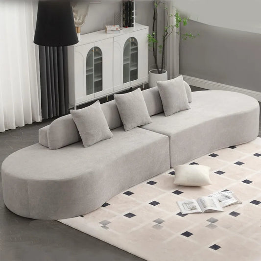 130.5" Curved Sofa, Cloud Sectional Boneless Sofa Couch, 3-Seater Oversized Modern Compressed Lounge Couch for Living Room Apart