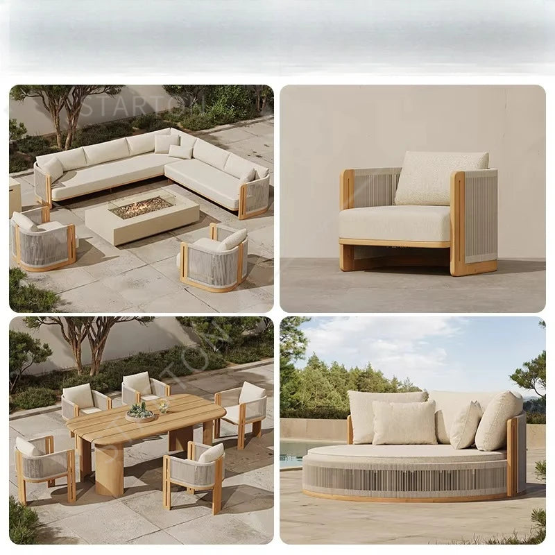 Luxury Hotel Modern Beach Outdoor Sunbeds Resort Outdoor Furniture Set Villa  Terrace Outdoor Sunbeds