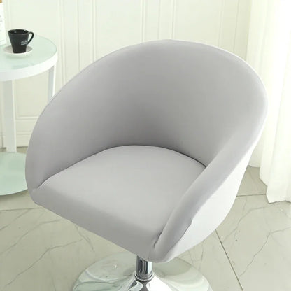 Elastic Bar Low Back Chair Cover Semi-Circular Print Elastic Living Room Bedroom Restaurant Hotel Dining Dustproof Chair Cover