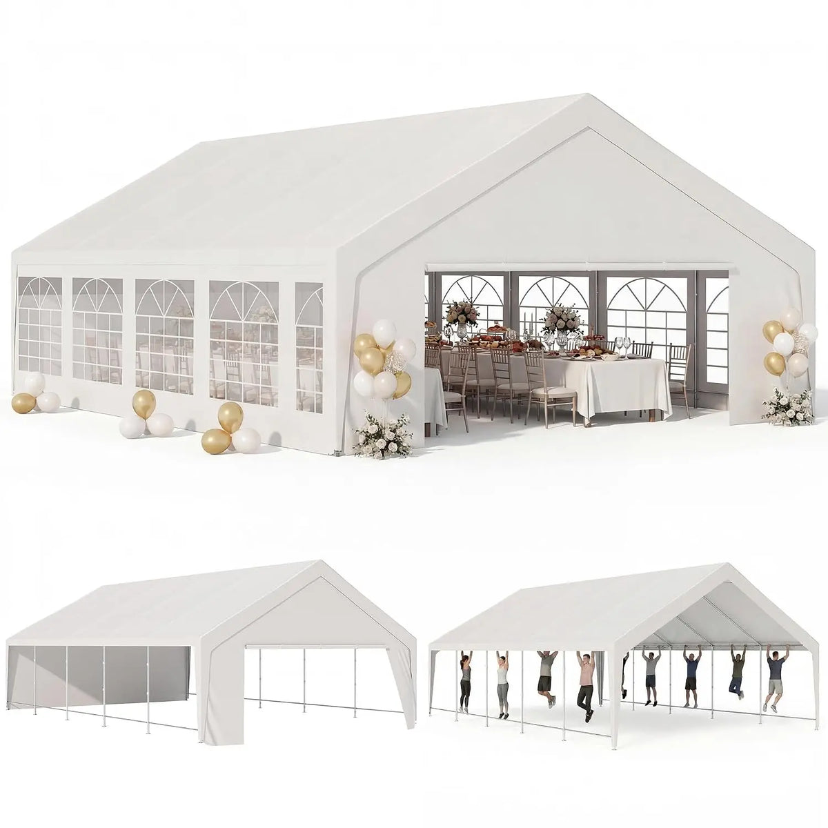 20x30 Heavy Duty Party Tent 40-60 People Removable Sidewalls Waterproof Event Steel Frame Backyard BBQ Commercial, Customized